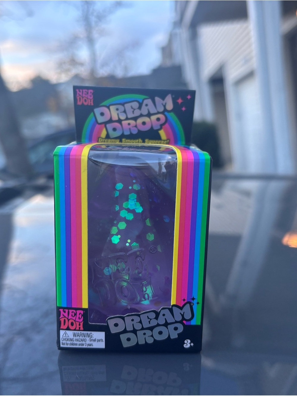 NeeDoh Dream Drop Purple Glitter Squeeze Toy